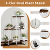 Large Plant Stand Rolling Flower Pot Rack Window Porch Yard Floor Trolley Stand