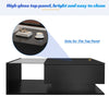 COFFEE TABLE WITH LED LIGHT, HIGH-GLOSS BLACK WITH DRAWER LIVING ROOM FURNITURE