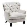 Chesterfield Accent Chairs Buttoned Back Linen Fabric Seats Armchair Single Sofa