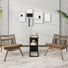 Small Sofa Side Table LED Light Coffee End Table Round Living Room with Storage