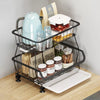 2-6 Tier Vegetable Fruit Trolley Cart Kitchen Rack Storage Basket Holder Shelf