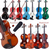 Multi-Style 1/8 1/4 3/4 4/4 Size Acoustic Violin Set for Students Beginner Gift