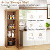 4-Tier Freestanding Floor Cabinet with Door-Natural
