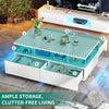 High Gloss LED Coffee Table With Storage Wooden 4 Drawer Living Room Furniture