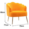 Upholstered Scalloped Velvet Matte Armchair Lounge Chair Oyster Back Sofa Nordic