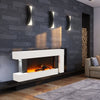 Electric Fireplace Suite Wooden Surround Remote LED Flame Fire 52inch 2kW Heater