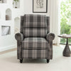 Occasional Tartan Fabric Recliner Armchair Sleeper Chair Single Sofa W/ Footrest