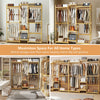 Bamboo Garment Rack 8 Tier Storage Shelves Clothes Hanging Rack Bedroom Entryway