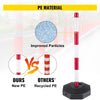VEVOR 4pcs Safety Barrier Security Stanchion Plastic Post Base Kit w/ 32ft Chain