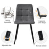 Set of 4 Dining Chairs with Backrest Metal Legs Living Room Kitchen Chairs Grey