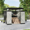 Metal Pent Roof Garden Shed Outdoor Double Door Storage for Tools Bike Warehouse