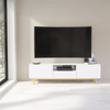 180cm TV Unit I Sideboard Cabinet I Cupboard TV Stand I White Gold Carved Doors