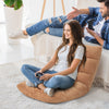 Padded Gaming Sofa Chair with Back Support for Adults and Teens-Apricot