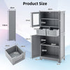 Tall Bathroom Storage Cabinet Freestanding Organizer Cabinet Adjustable Shelves