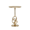 Side Table Gold Twisted Aluminium Frame & Top Accent Table Living Room Furniture