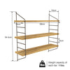 3Tier Wall Floating Shelf Unit Adjustable Bookshelves Display Living Room