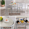 Small Table and 2 Chairs 3PCS Bar Kitchen Dining Breakfast Furniture Set W/Shelf