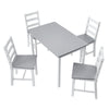 New Solid Wood Dining Table and 4 Chairs Set Home Kitchen Furniture 4 Colours