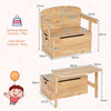 3-in-1 Kids Convertible Bench Wood Activity Chair Set Toy Storage Box