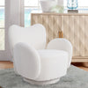 Rotating Round Swivel Cuddle Armchair Teddy Boucle Accent Tub Chair Padded Seat