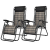 Set of 2 Zero Gravity Chairs Rattan Folding Sun Lounger Reclining Chair W/Pillow