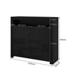 High Gloss 2 Doors Matt Body Sideboard Cupboard Kitchen Buffet Cabinet with LED