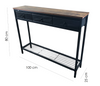 Industrial Wooden Retro Narrow Slim Console Side Table Drawers Hallway Furniture