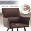 2x Faux Leather Dining Chairs Kitchen Dining Room Chairs Metal Legs Brown
