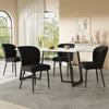 Rectangular Modern Kitchen Furniture Marble Effect Dining Table with Metal Legs