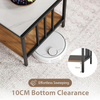 Coffee Table Rectangular 2 Tier Storage Shelf Faux Marble Metal Living Room Home