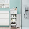 Bathroom Storage Cabinet Floor Standing Wooden Cupboard w/ Single Door & Drawer