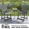 Outdoor Bar Stool HDPE Garden Patio Chair Pub Chair Tall Adirondack Chair Grey