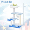 Ocean-themed Cat Tree 3-level Cat Tower Activity Center Sisal Scratching Posts