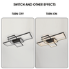 Frame Hpmnuan Light Pendant Living LED Modern Room Chandelier Lamp Ceiling Black