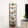 160cm Tall Corner Storage Shelves Display Rack X-shaped Brackets-Coffee