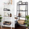 Industrial 4-Tier Storage Shelves Ladder Bookshelf Metal Frame Bookcase Display
