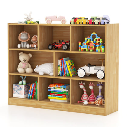 8 Cube Bookcase 3-Tier Wooden Bookshelf Modern Display Shelf Storage Organizer