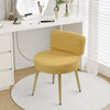 Yellow Fashion Vanity Stool Metal Frame Low Backrest Dressing Makeup Chair Seat