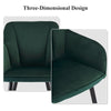2pcs Velvet Dining Chairs Set Padded Seat Metal Legs Kitchen Furniture Green