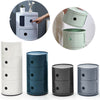 Stackable Round Box Plastic Storage Cabinet 2-5 Shelves with Hole/Knob Handle UK