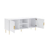 Dusk Evie Matte Warm White & Gold Effect TV Stand RRP £499
