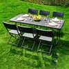 7Pcs Outdoor Dining Set Folding Plastic Rattan Beer Table Chairs for Garden Yard