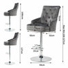 Luxury Velvet Lion Knocker Quilted Back Dining Chair Black Grey Tall Bar Stool