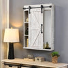 Bathroom Mirror Cabinet Wall Mounted Storage Unit MDF Wooden Shelves Vanity UK