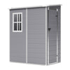 Plastic Garden Storage Shed Outdoor Storage House Tool Sheds 5x4 FT ,Grey
