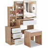 Dressing Table With Drawers Mirror Stool Set Makeup Desk Vanity Table Bedroom