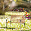 Wooden Garden Bench Seat Steel Wood Balcony Outdoor Weatherproof Furniture New