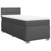 Box Spring Bed with Dark Grey 90x200 Fabric B5C2