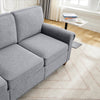 3 Seater Sofa Couch Linen Fabric Settee for Living Room & Office Studded (Grey)
