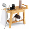 Shower Seat Bench Bathroom Seat Stool Elderly Disabled 2-Tier Organizer Stool